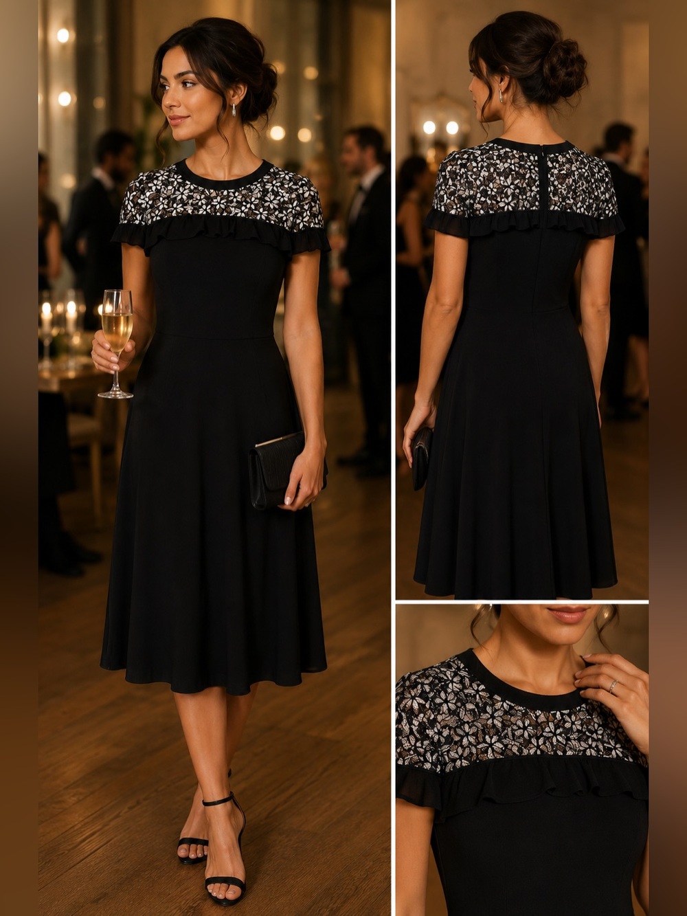 Elie Tahari Knit Cocktail Dress SzL